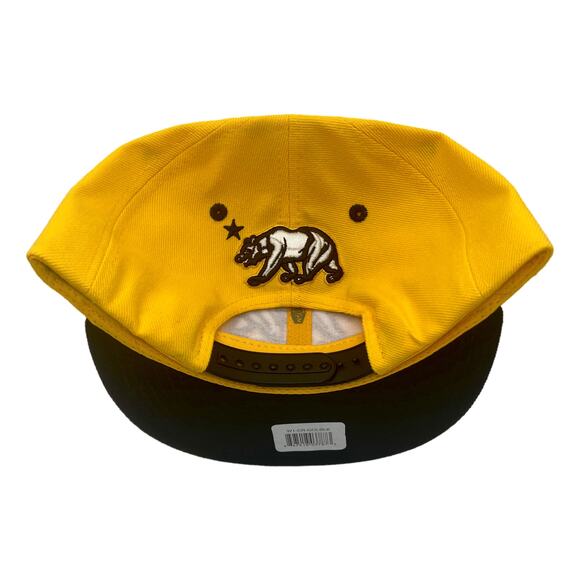 Gold/Black California Republic Cali Bear Flag Flat Bill Snapback Cap Hat - Picture 4 of 4
